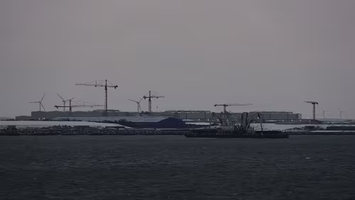Hahnstätten – Puttgarden – – Rødby – Helsingør Die Baustelle auf der dänischen Seite.