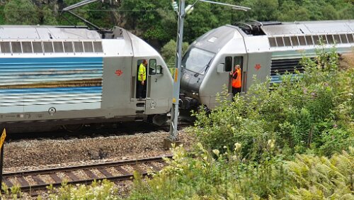 Togkollisjon på Flåmsbana SAMMENSTØT: To tog støtte sammen på Flåmsbana.