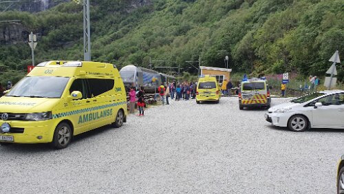 Togkollisjon på Flåmsbana NØDETATENE: Ambulanse og politi rykket ut til Berekvam midtveis på Flåmsbana etter at to tog støtte sammen.