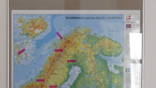 Karte Scandinavia and Baltics Map physically 67 x 86cm