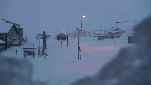 Finse stasjon Schnee bedeckt die Kamera