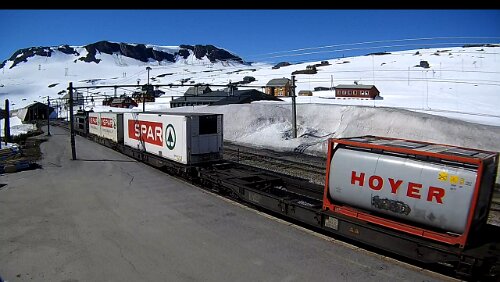 Finse Ein Güterzug aus Richtung Oslo