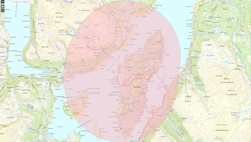 Drohnen verboten Die Bergstation der Seilbahn zum Storsteinen liegt knapp außerhalb der Flugverbotszone.