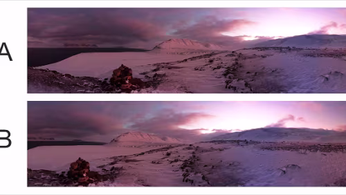 Svalbard Panorama – Digitaldruck 2570×630mm, Plexiglas 3mm Welcher Ausschnitt des Panoramas soll es sein? Ich entscheide mich für „1B“, das Original (Auflösung 31.154×5090) findet sich hier .
